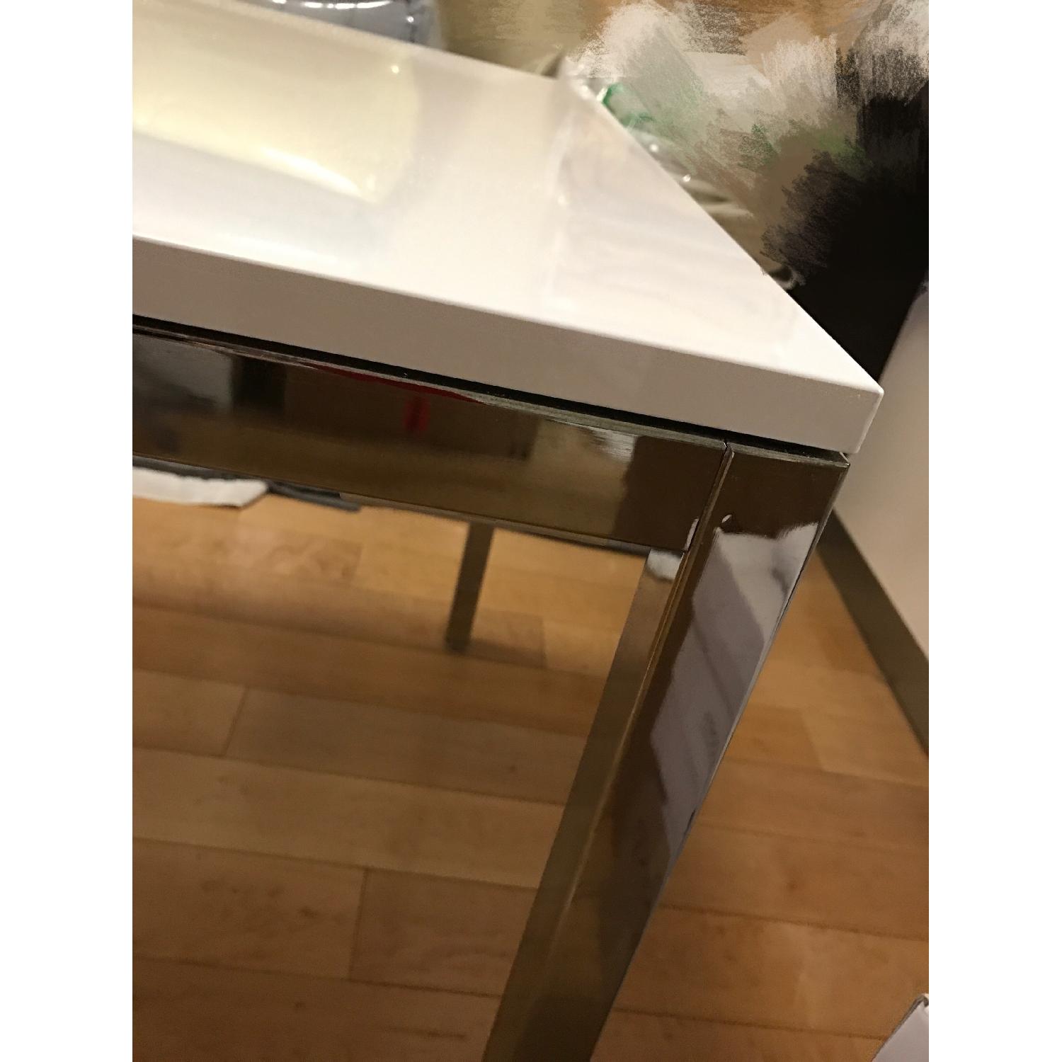 Ikea Torsby Chrome Plated Table in High Gloss White - image-6