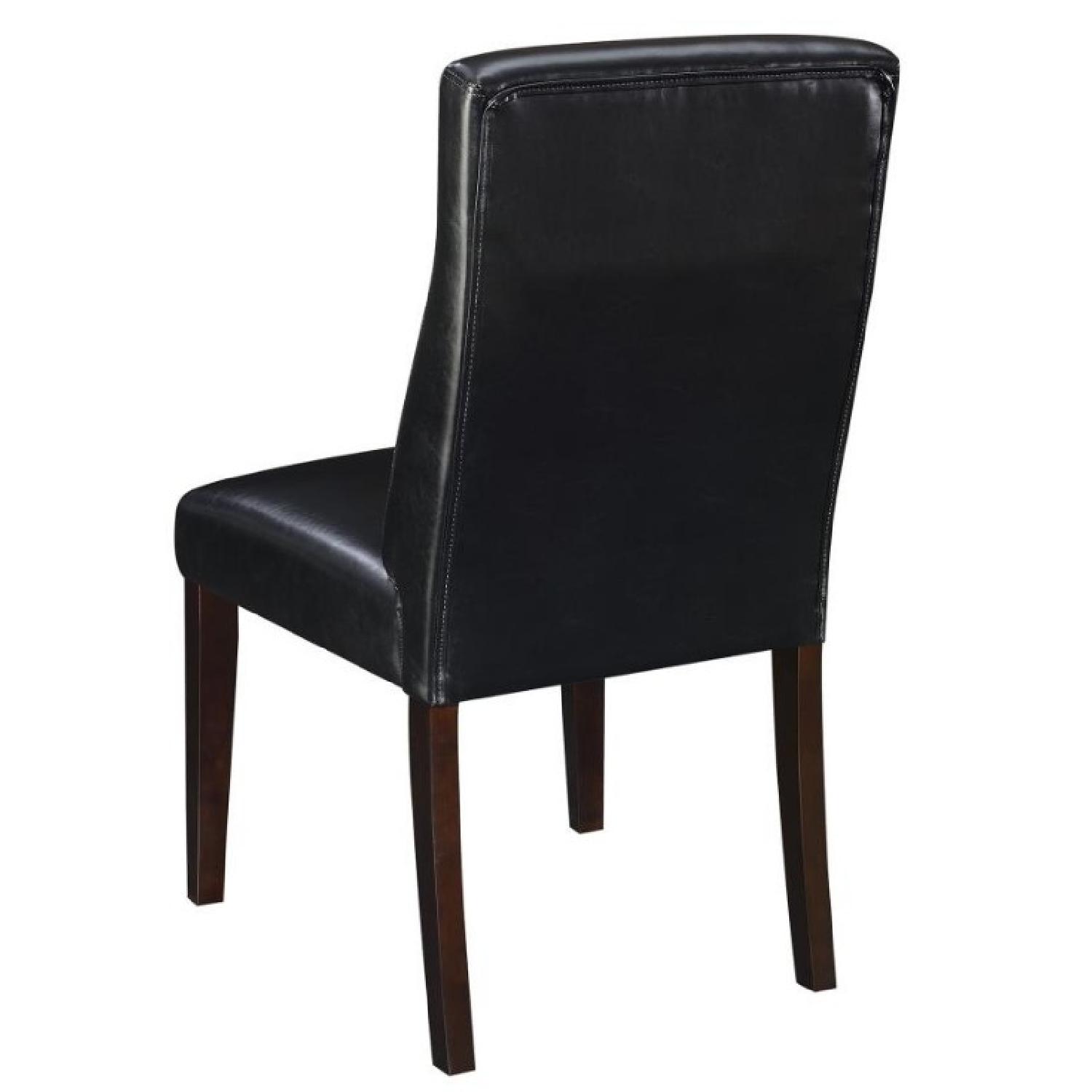 Black Leatherette Upholstered Dining Chair w/ Padded Seat & Back