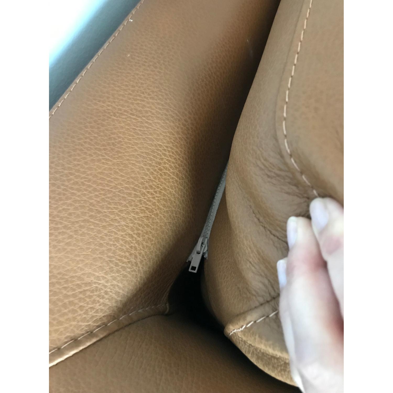 Bloomingdale's Camel Leather Sectional Sofa - image-7