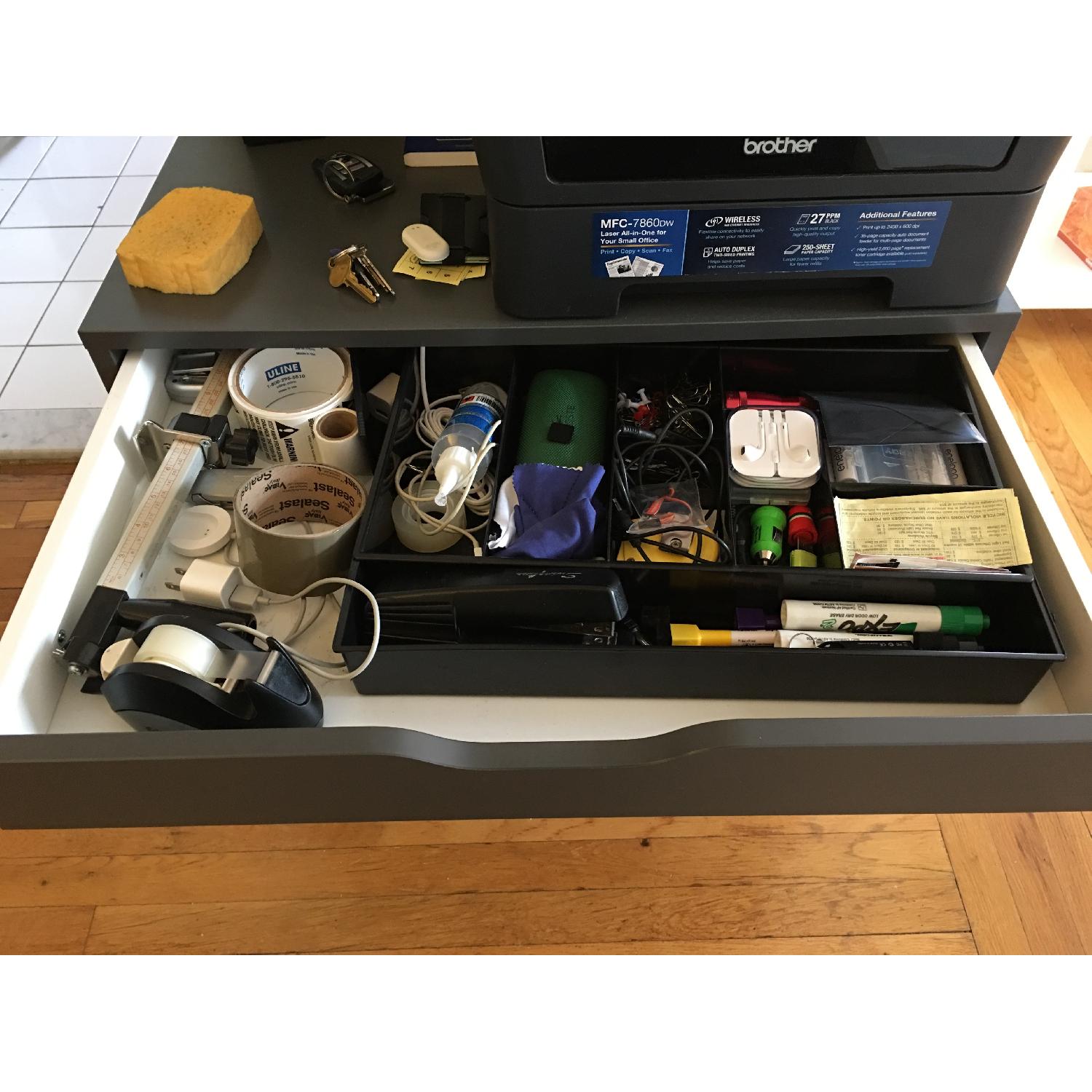 Ikea Alex Drawer Unit on Casters in Black - image-3