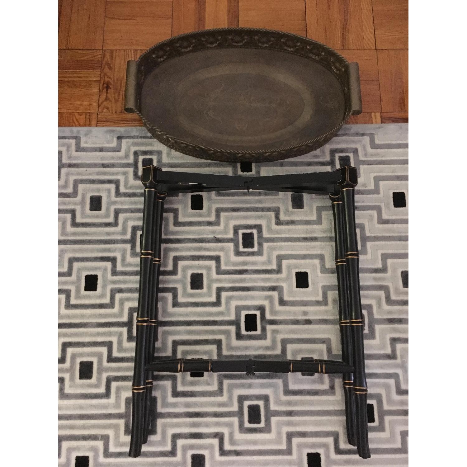 Antique Metal Decorative Tray Side Table AptDeco