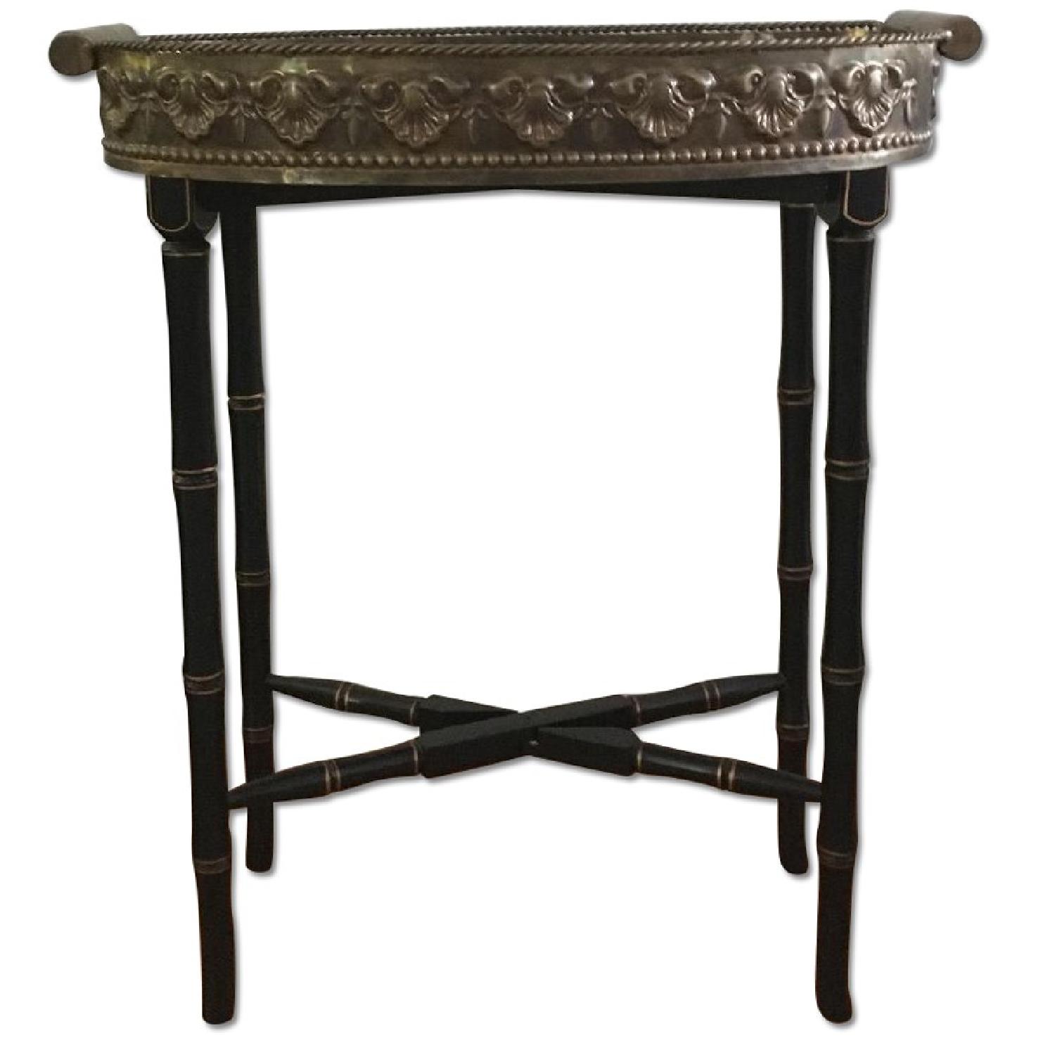 Antique Metal Decorative Tray Side Table AptDeco
