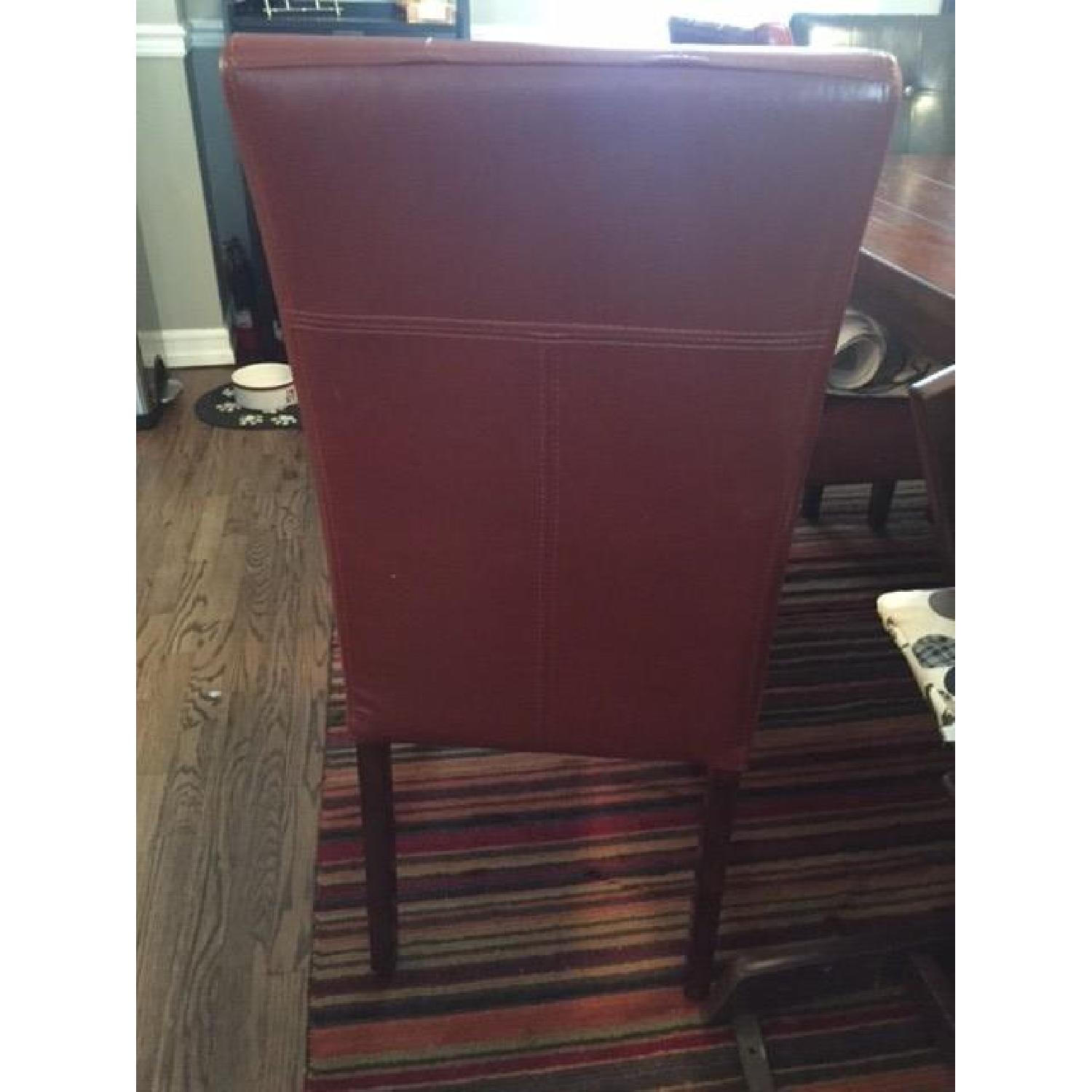 Pier 1 Imports Red Leather Dining Chairs - image-2