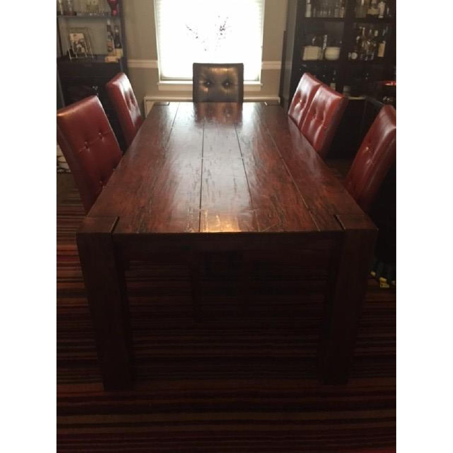 Pier 1 Imports Red Leather Dining Chairs - image-3