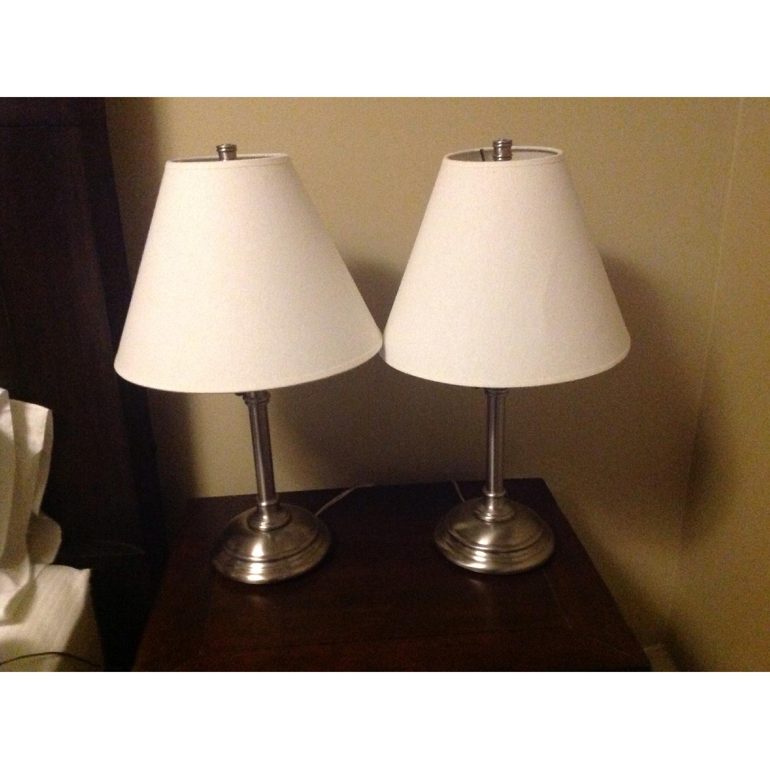 Pottery Barn Bedside Table Lamp w/ Shade - image-1