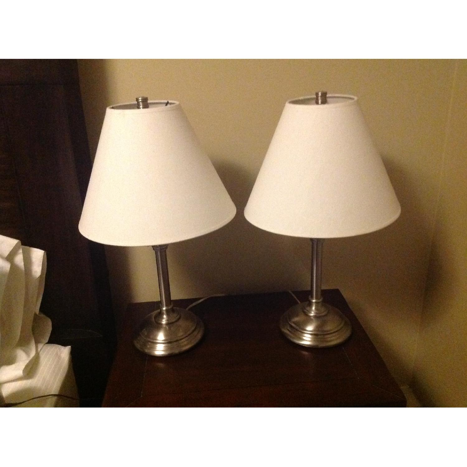 Pottery Barn Bedside Table Lamp w/ Shade - image-5