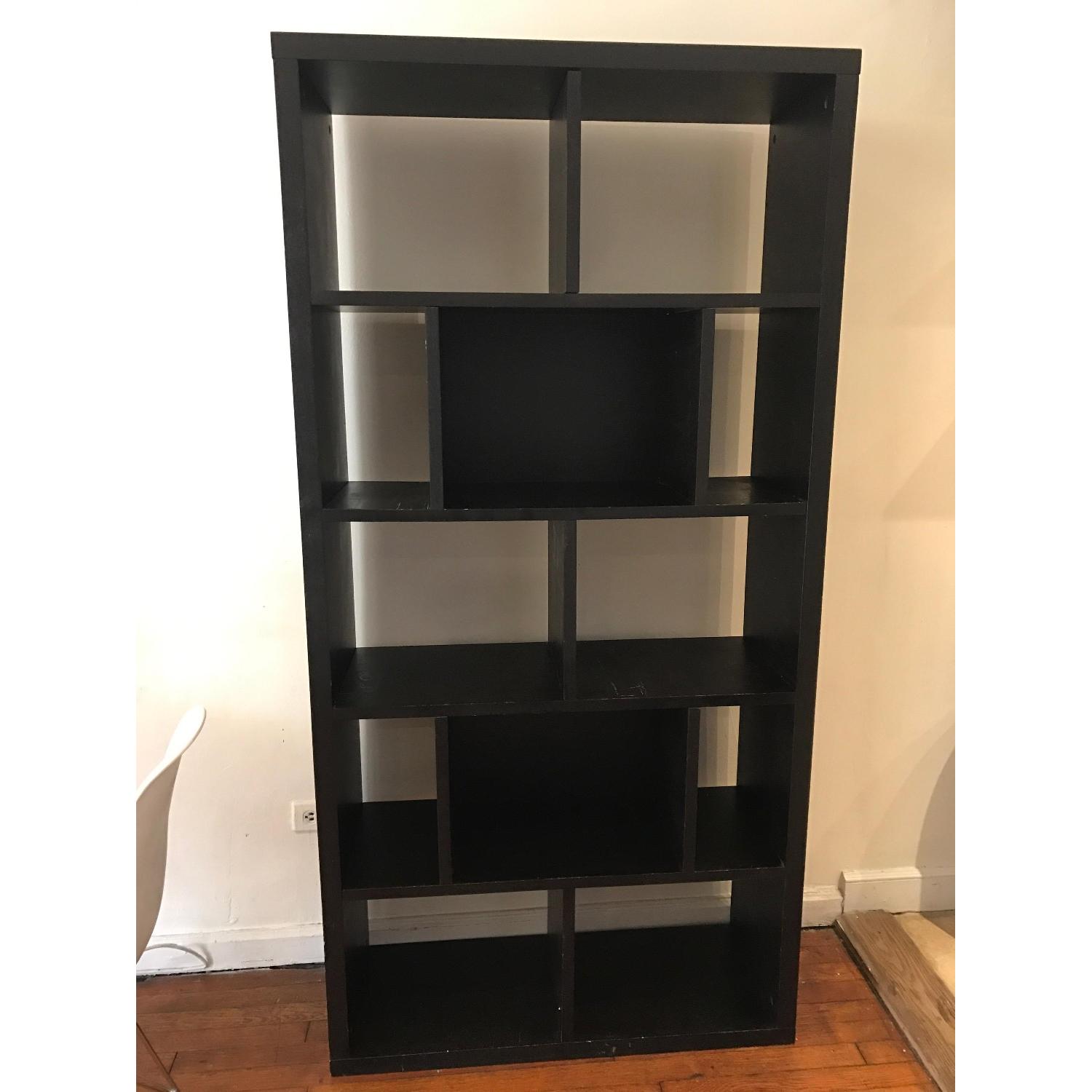 West Elm Rectangle Cutout Bookcase in Chocolate/Brown - image-1