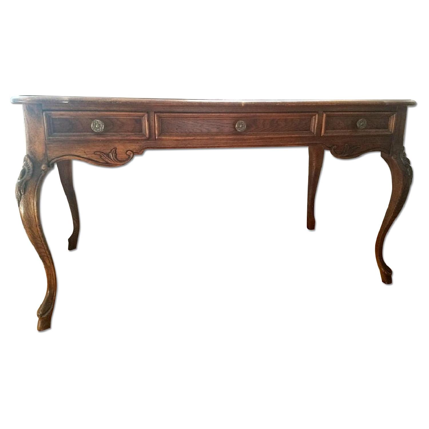 Century Furniture Louis XV Solid Oak Writing Desk Reproduction AptDeco