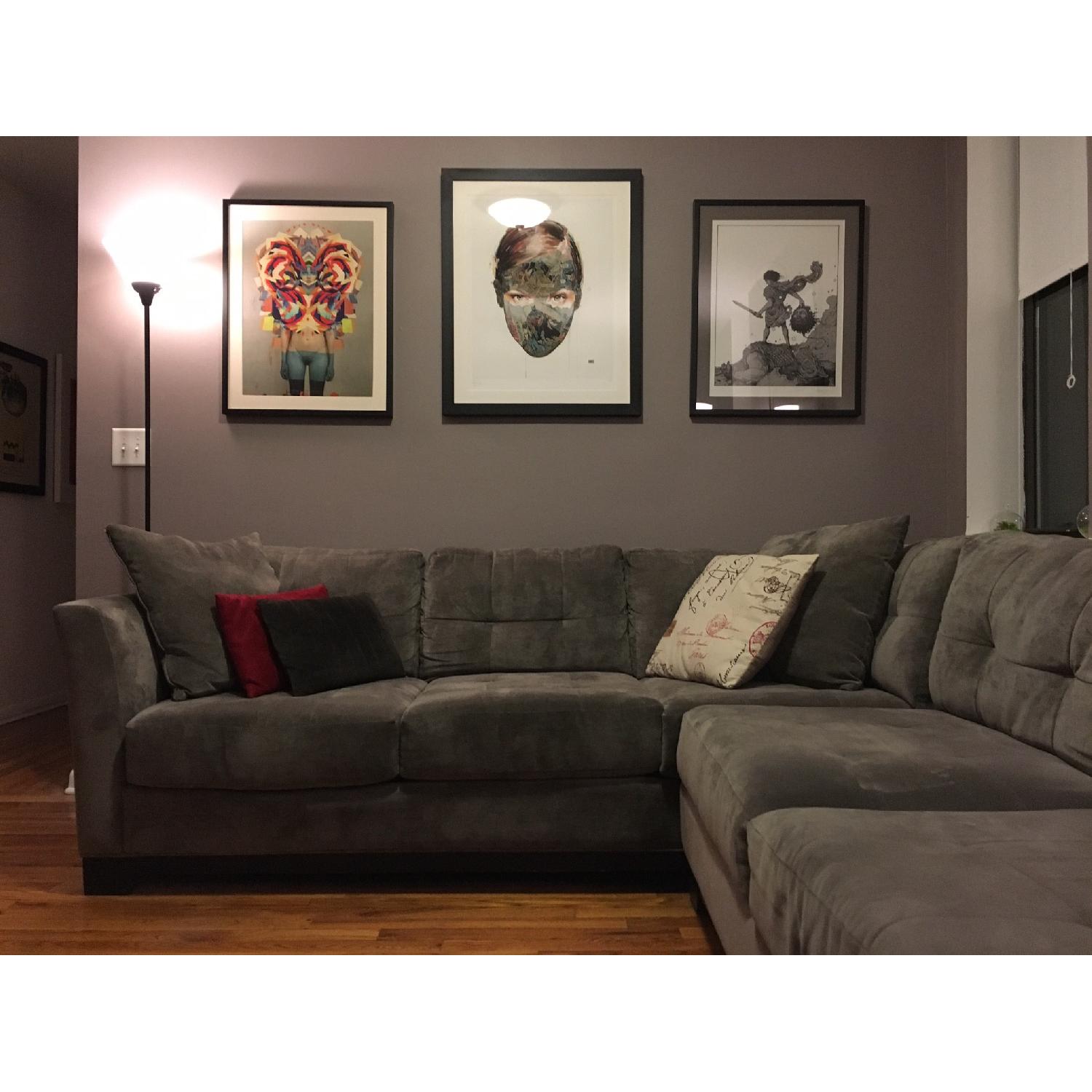 Macy's Elliot Fabric Microfiber 3Piece Chaise Sectional Sofa AptDeco