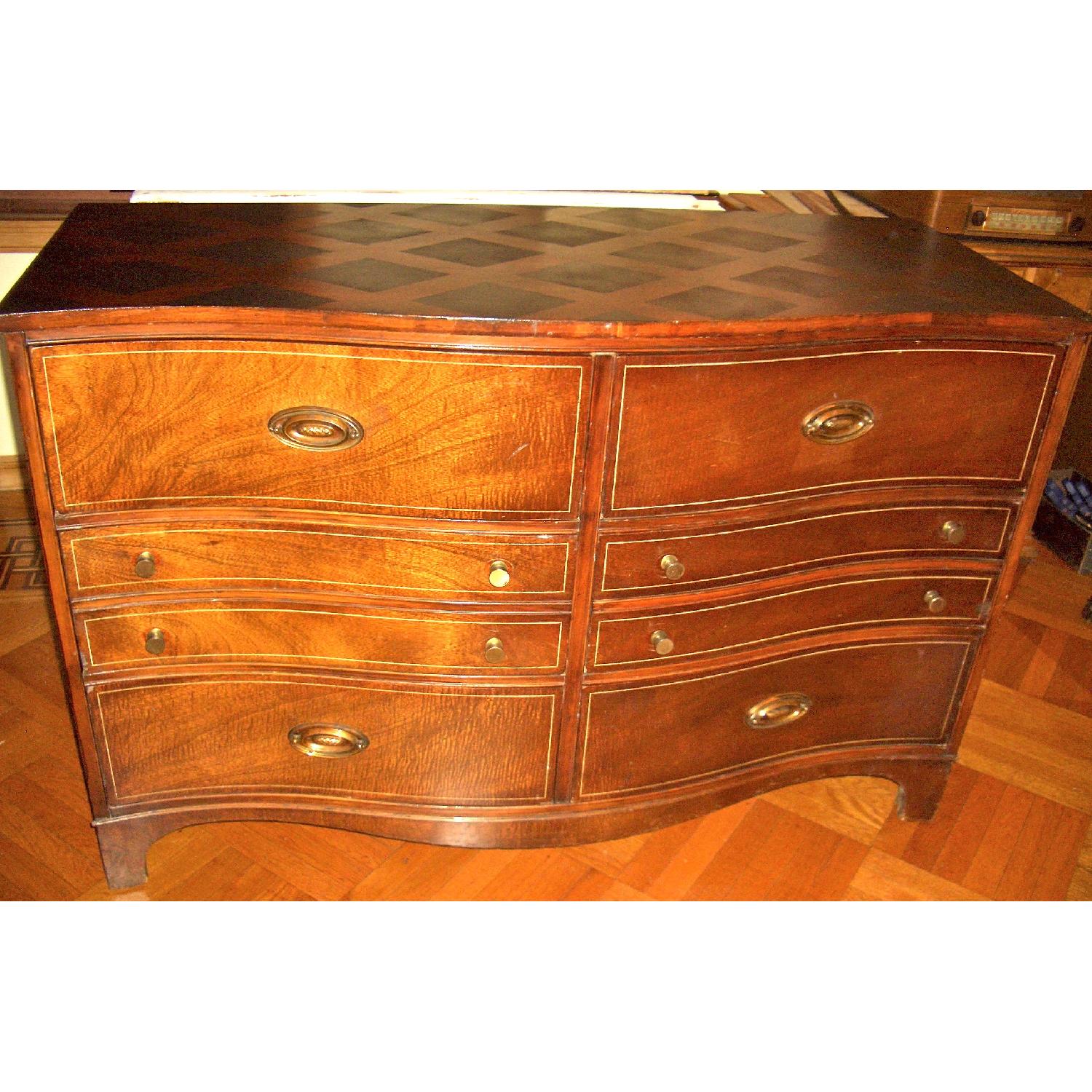 Vintage Mahogany Bow Front Dresser AptDeco
