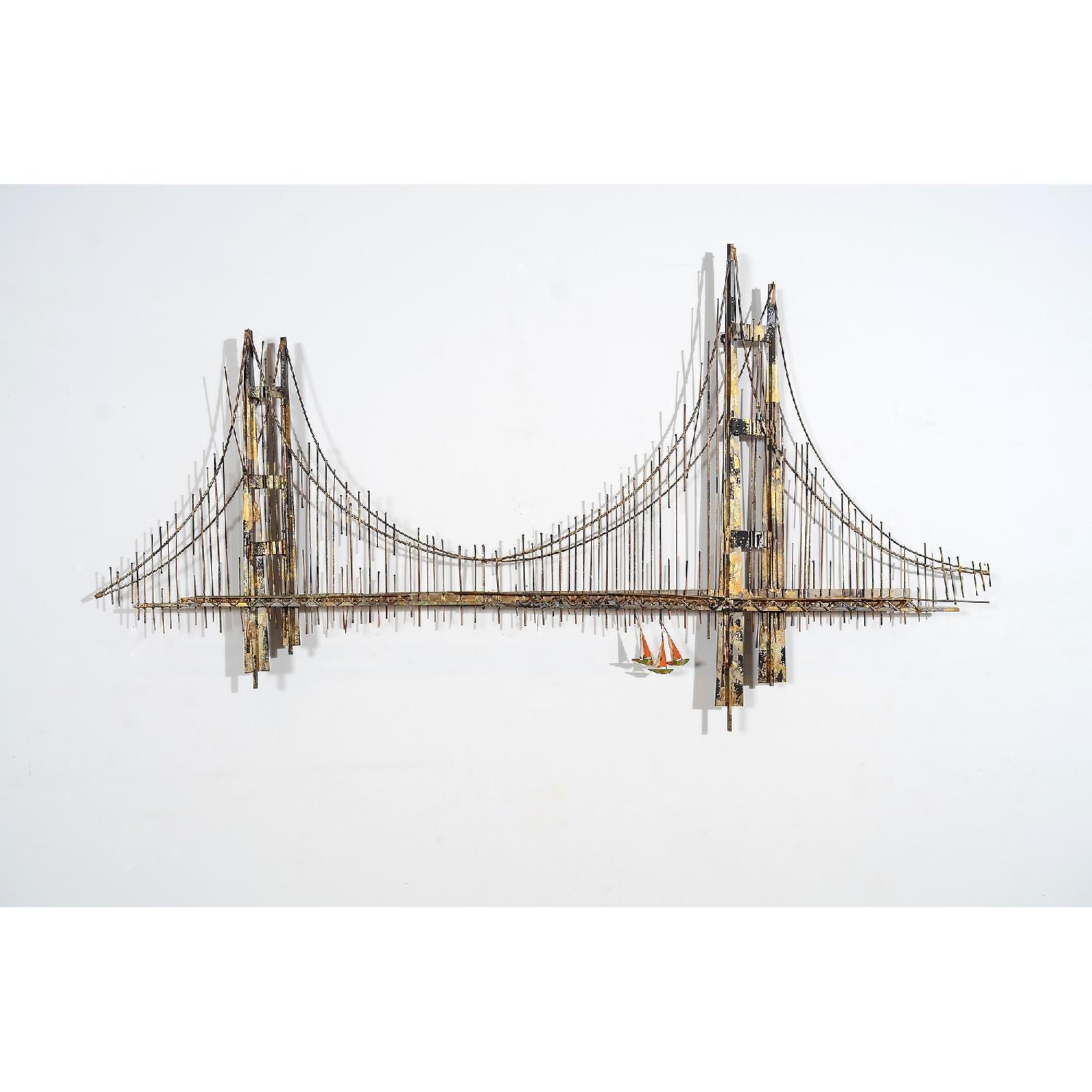 Curtis Jere Mid Century Modern Brutalist Wall Art - Golden Gate Bridge in San Francisco, CA - image-1