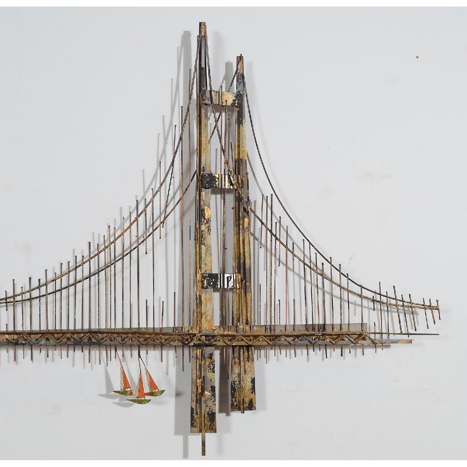 Curtis Jere Mid Century Modern Brutalist Wall Art - Golden Gate Bridge in San Francisco, CA - image-2