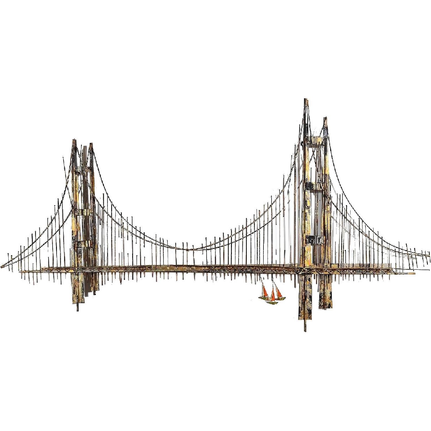 Curtis Jere Mid Century Modern Brutalist Wall Art - Golden Gate Bridge in San Francisco, CA - image-0