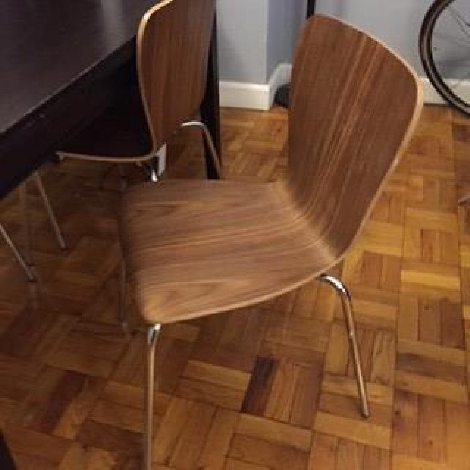 Crate & Barrel Table w/ 4 West Elm Scoop Back Chairs - image-1