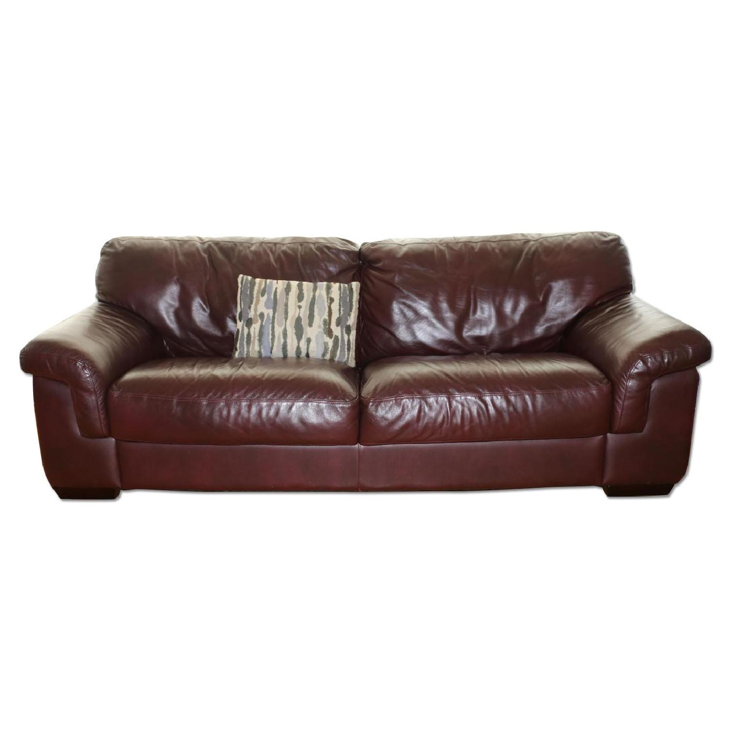 Natuzzi Brown Leather Coaches Set of 2 AptDeco