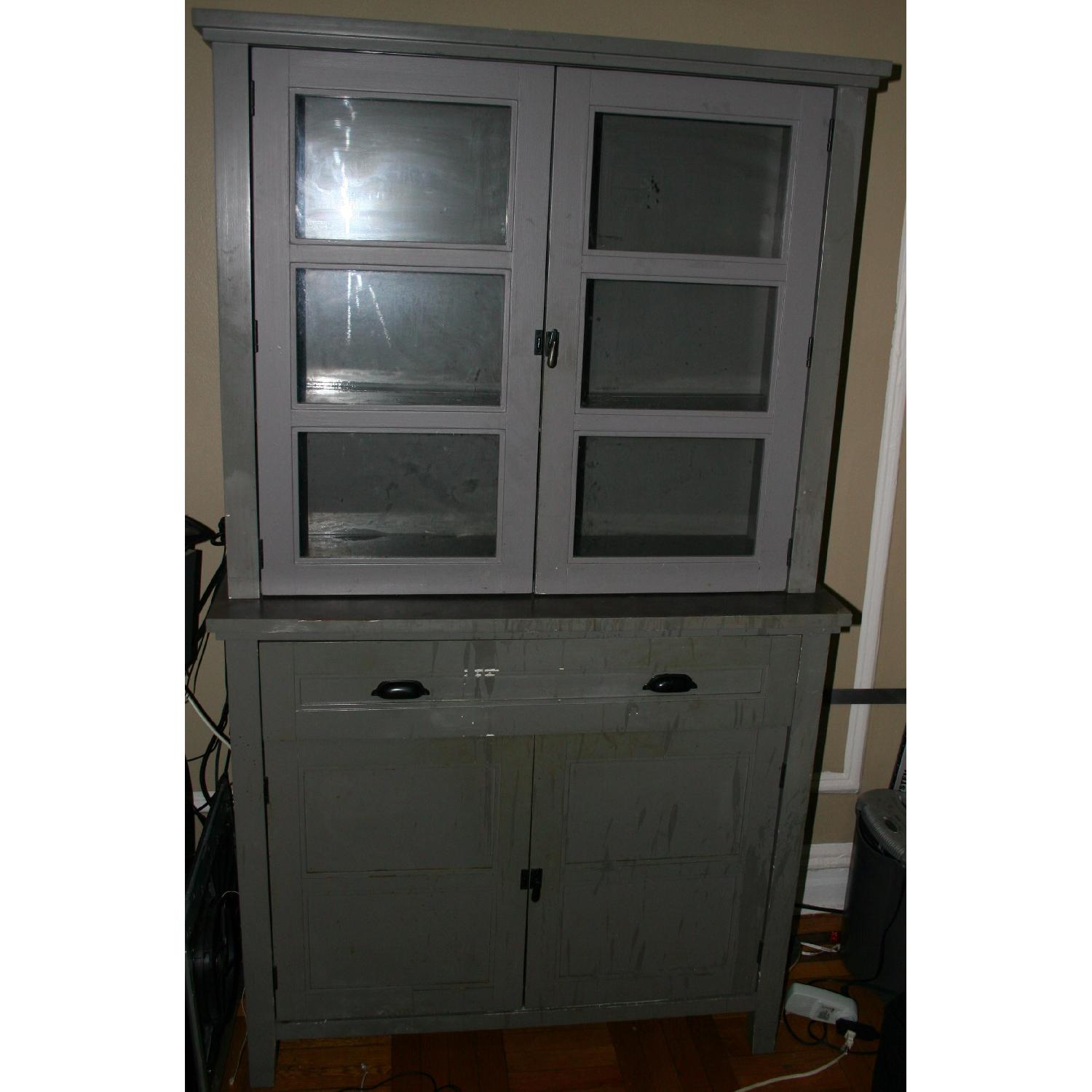 Crate & Barrel Grey 2 Piece Sideboard Cabinet - image-1