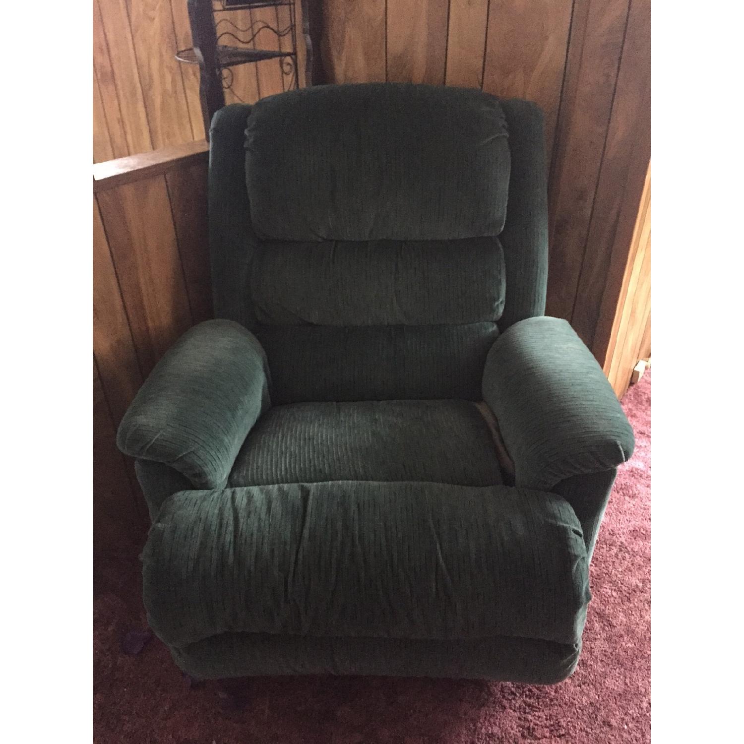 Green Fabric Recliner - image-1