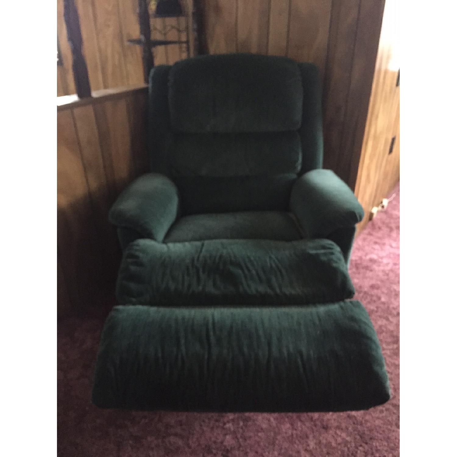 Green Fabric Recliner - image-2