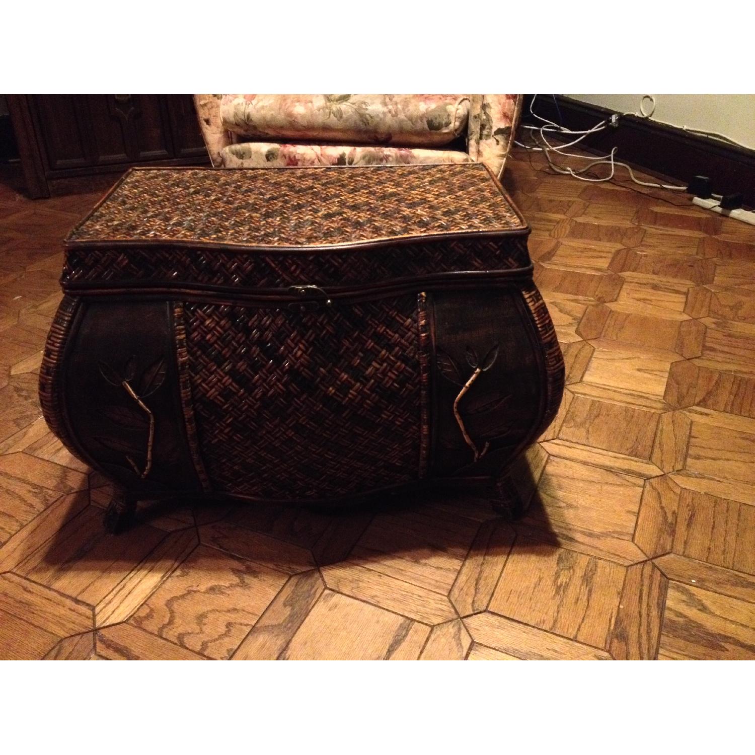 Expo Furniture Wicker/Bamboo Storage Trunk/Cocktail Table AptDeco