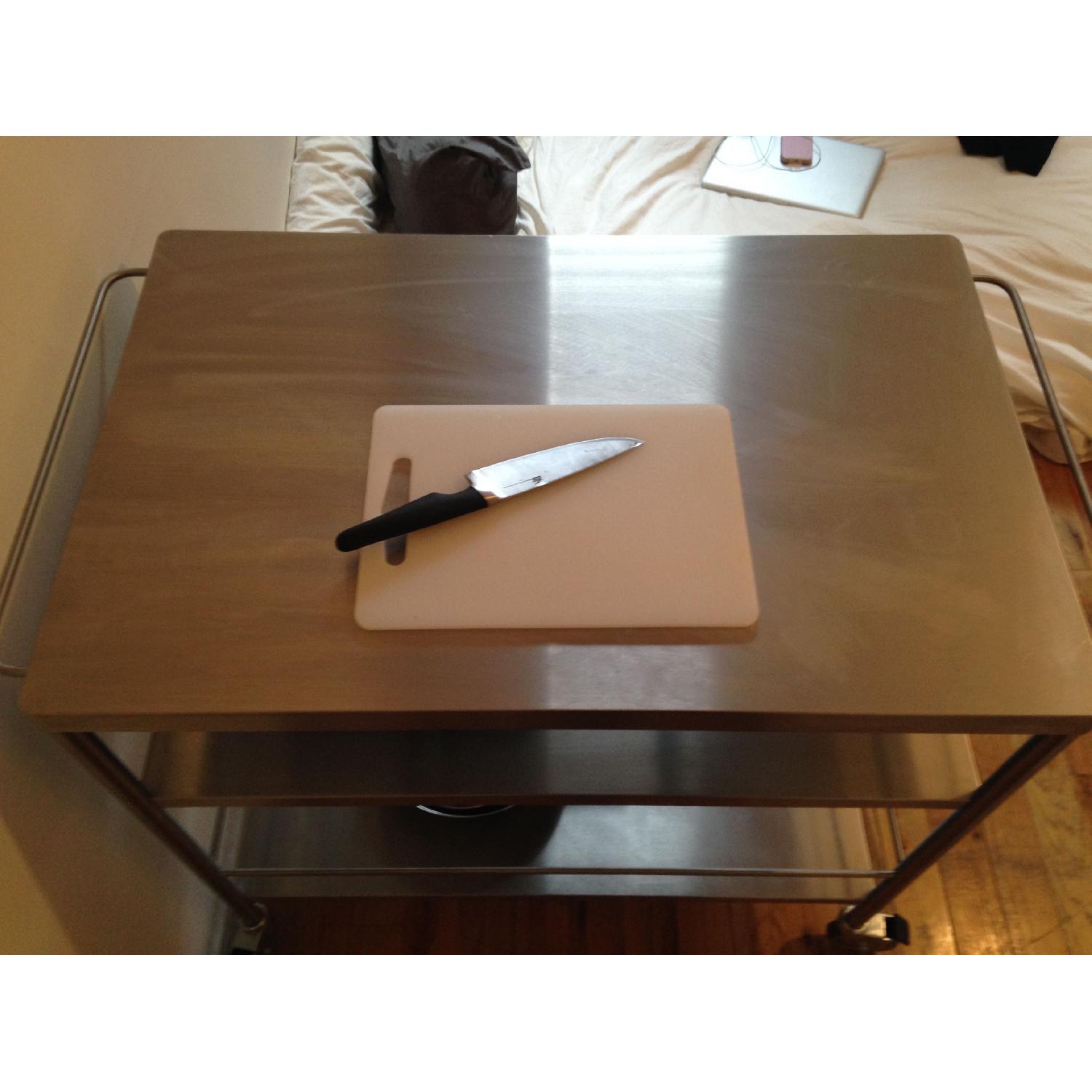 Ikea Rolling Stainless Steel Kitchen Cart. - image-1