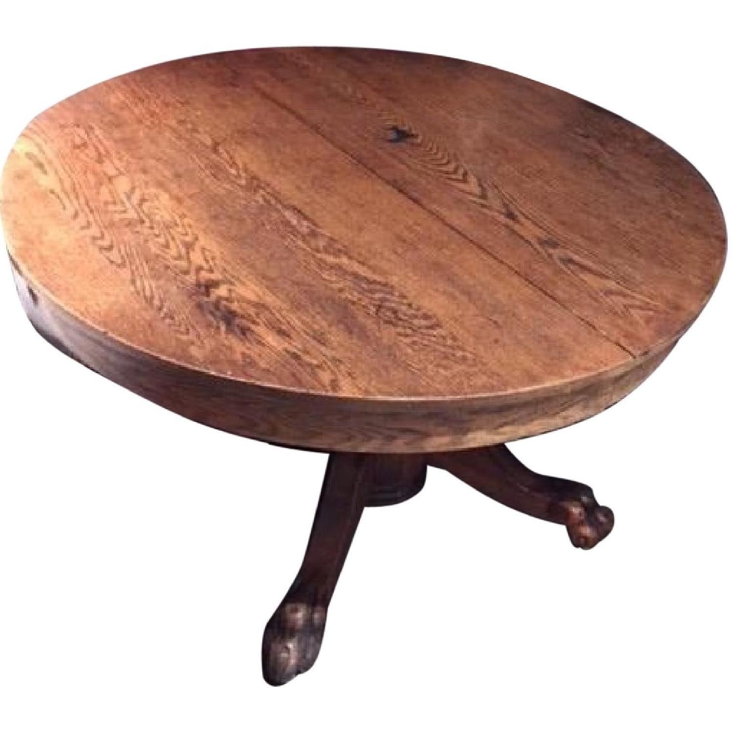 Antique Claw Foot Walnut Table - image-0