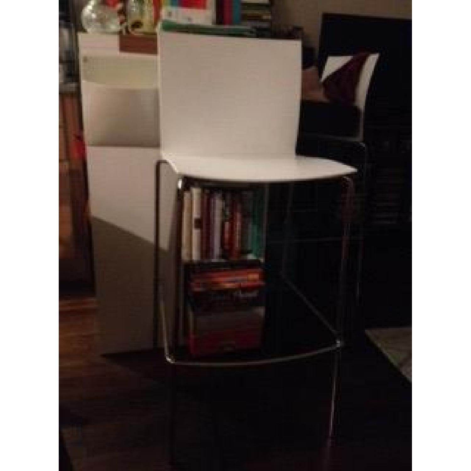 CB2 White Stools - Set of 2 - image-1