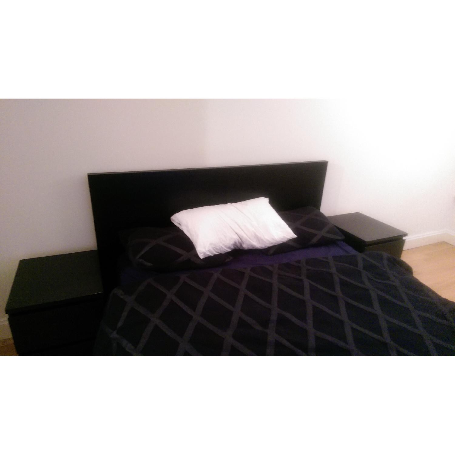 Ikea Malm Black-Brown High Queen Bed Frame - image-1