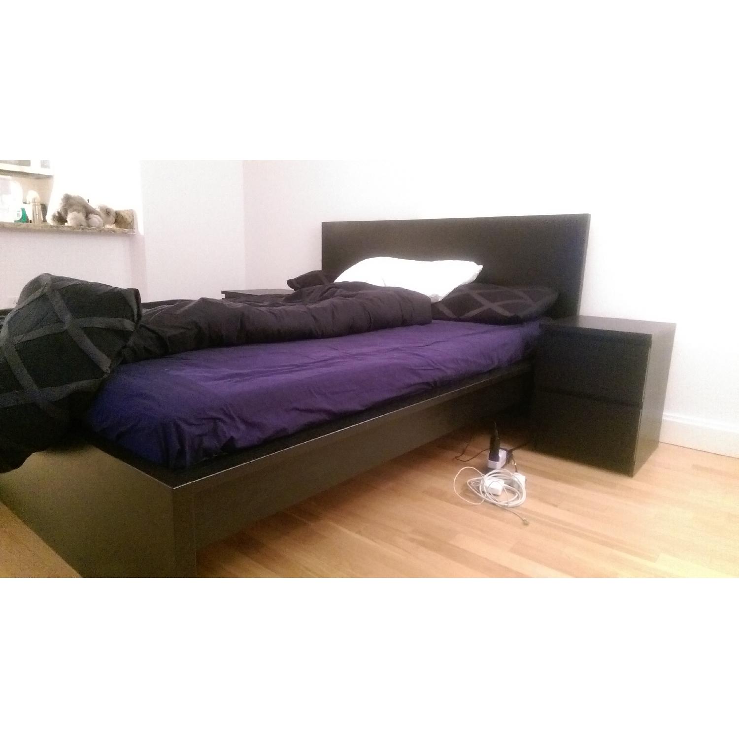 Ikea Malm Black-Brown High Queen Bed Frame - image-3