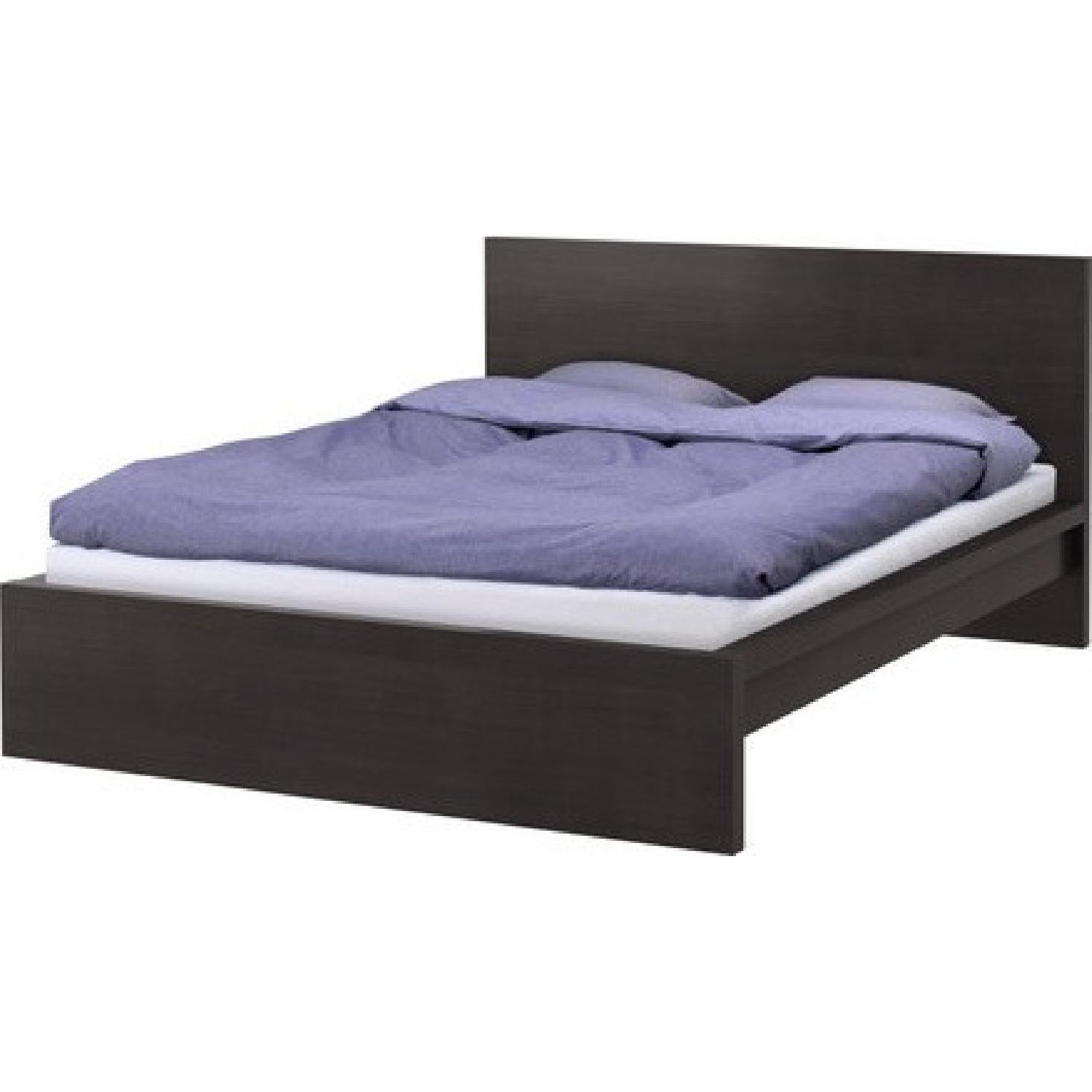 Ikea Malm Black-Brown High Queen Bed Frame - image-4