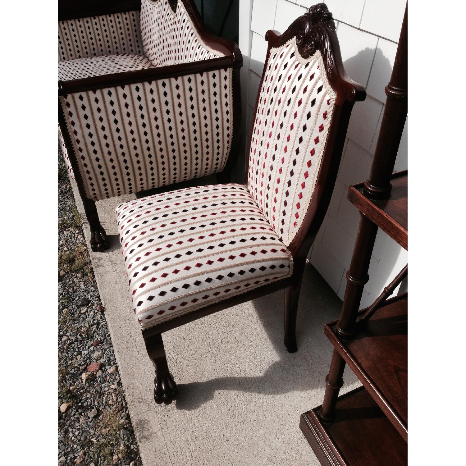 Empire Antique Mahogany American Love Seat + Armchair + Side Chair - image-9