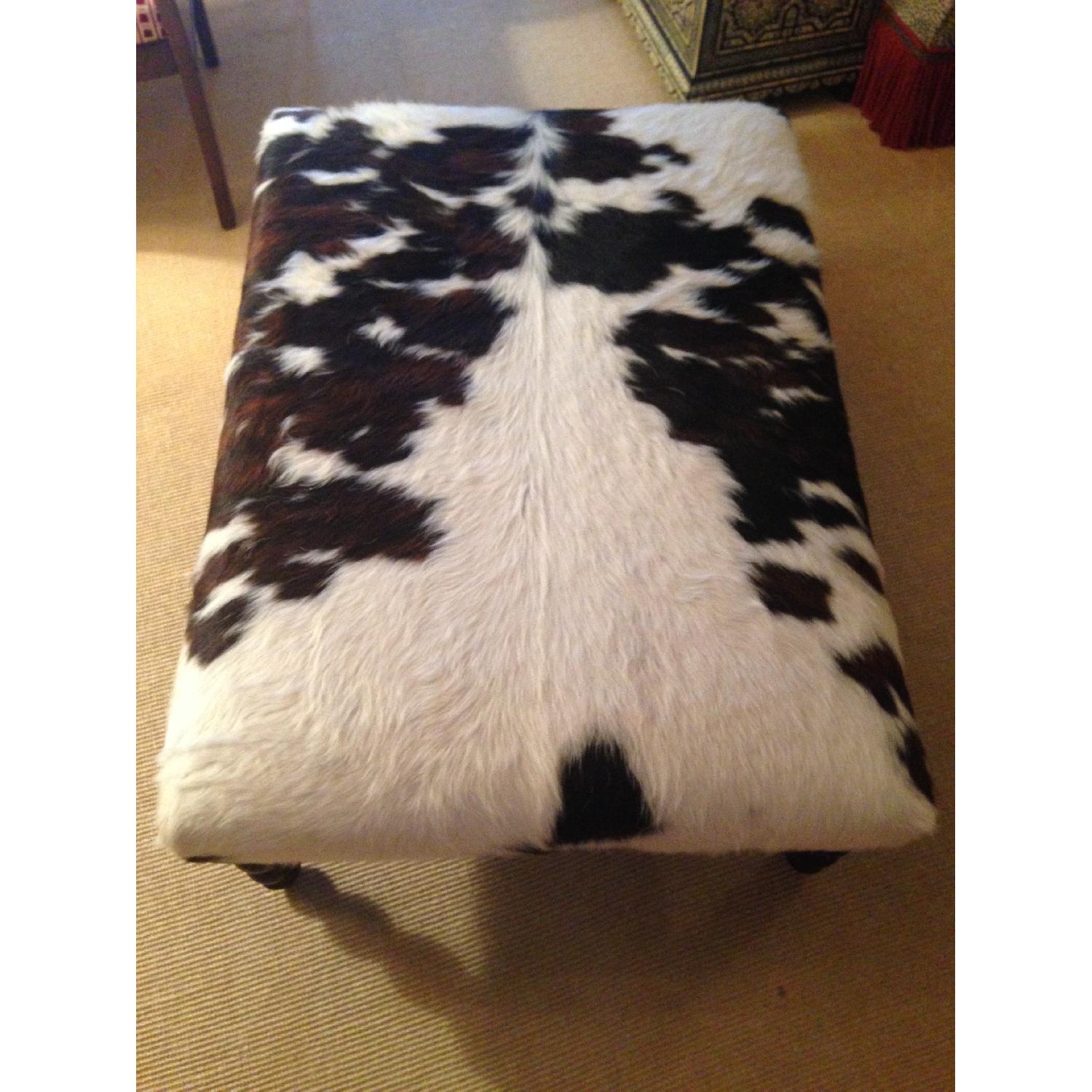 George Smith Ottoman in Cowhide with Nailhead Trim - image-6