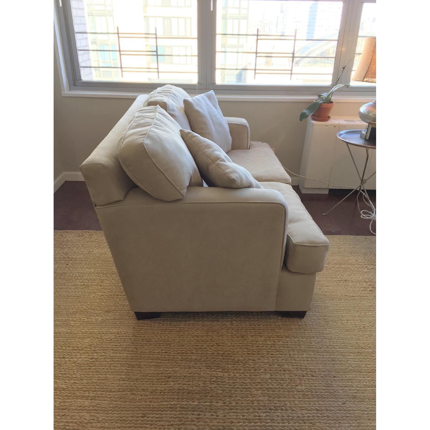 Bloomingdale's Tan Herringbone Loveseat - image-3