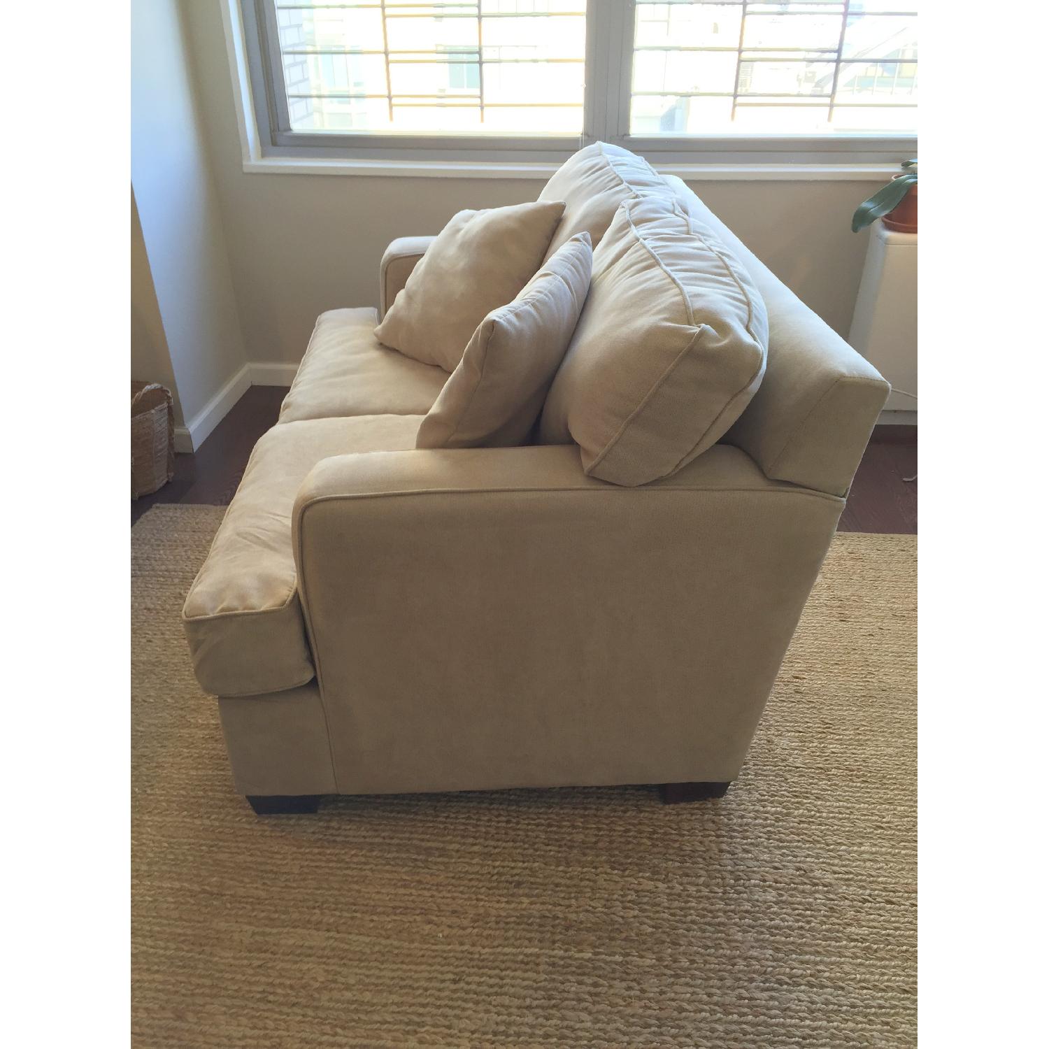 Bloomingdale's Tan Herringbone Loveseat - image-5