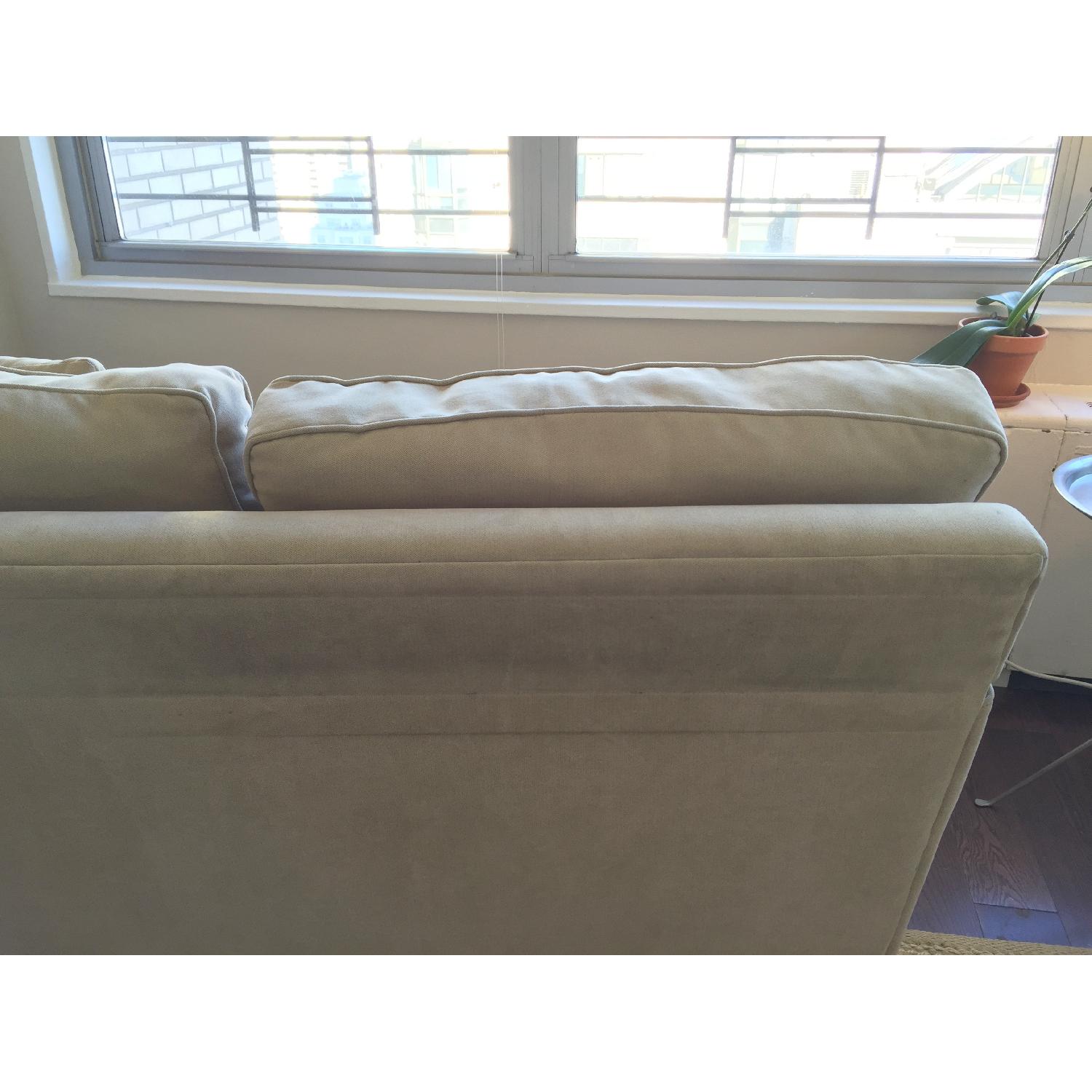 Bloomingdale's Tan Herringbone Loveseat - image-7