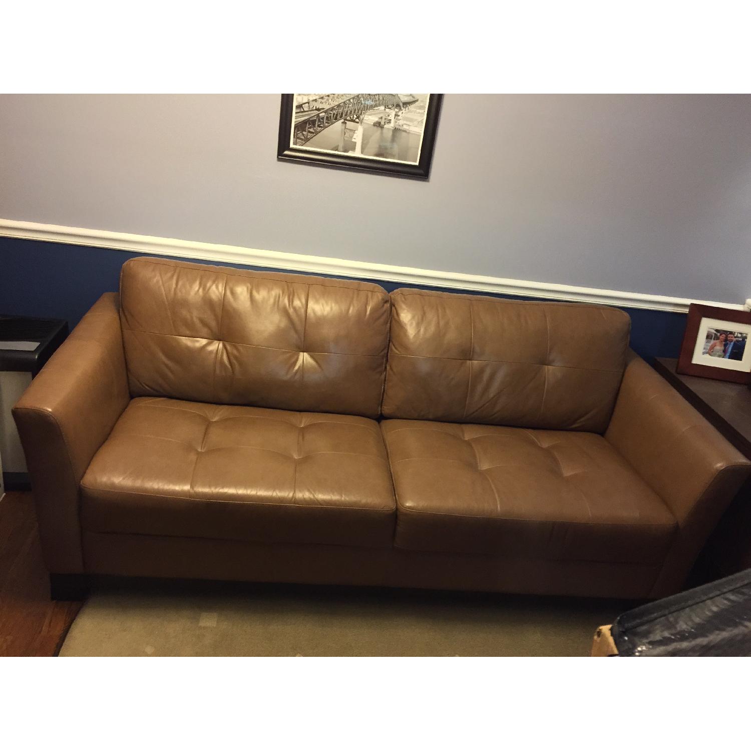 Macy's Martino Leather Sofa - image-3
