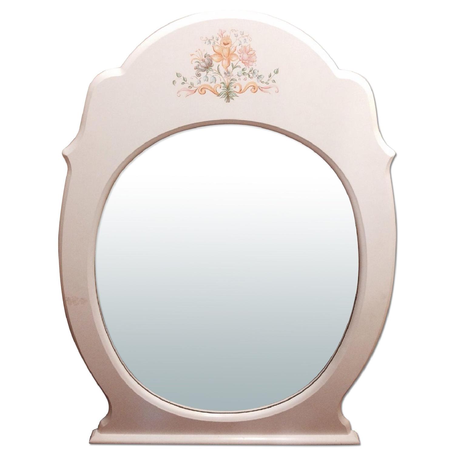 White Mirror with Small Floral Design - image-0