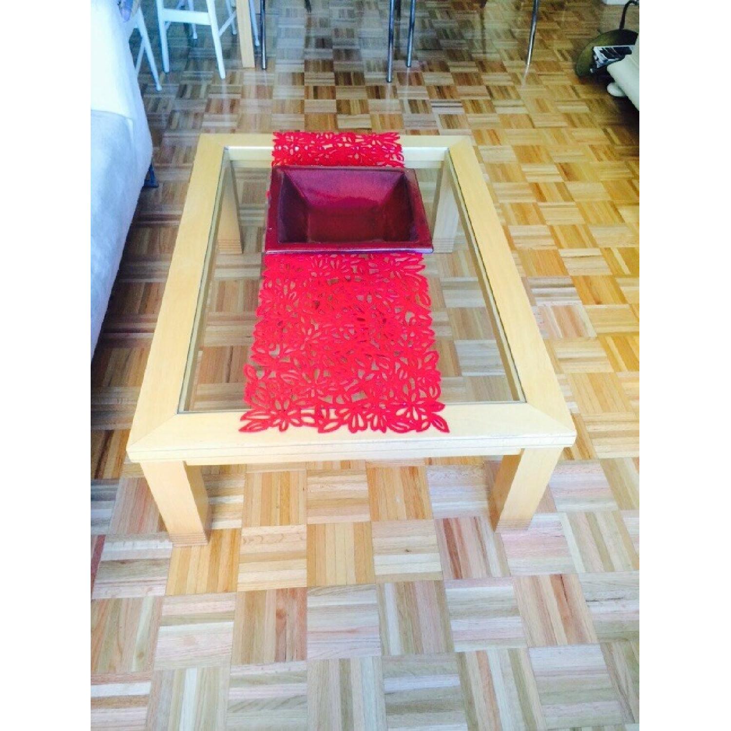 Wood and Glass Coffee Table - image-3