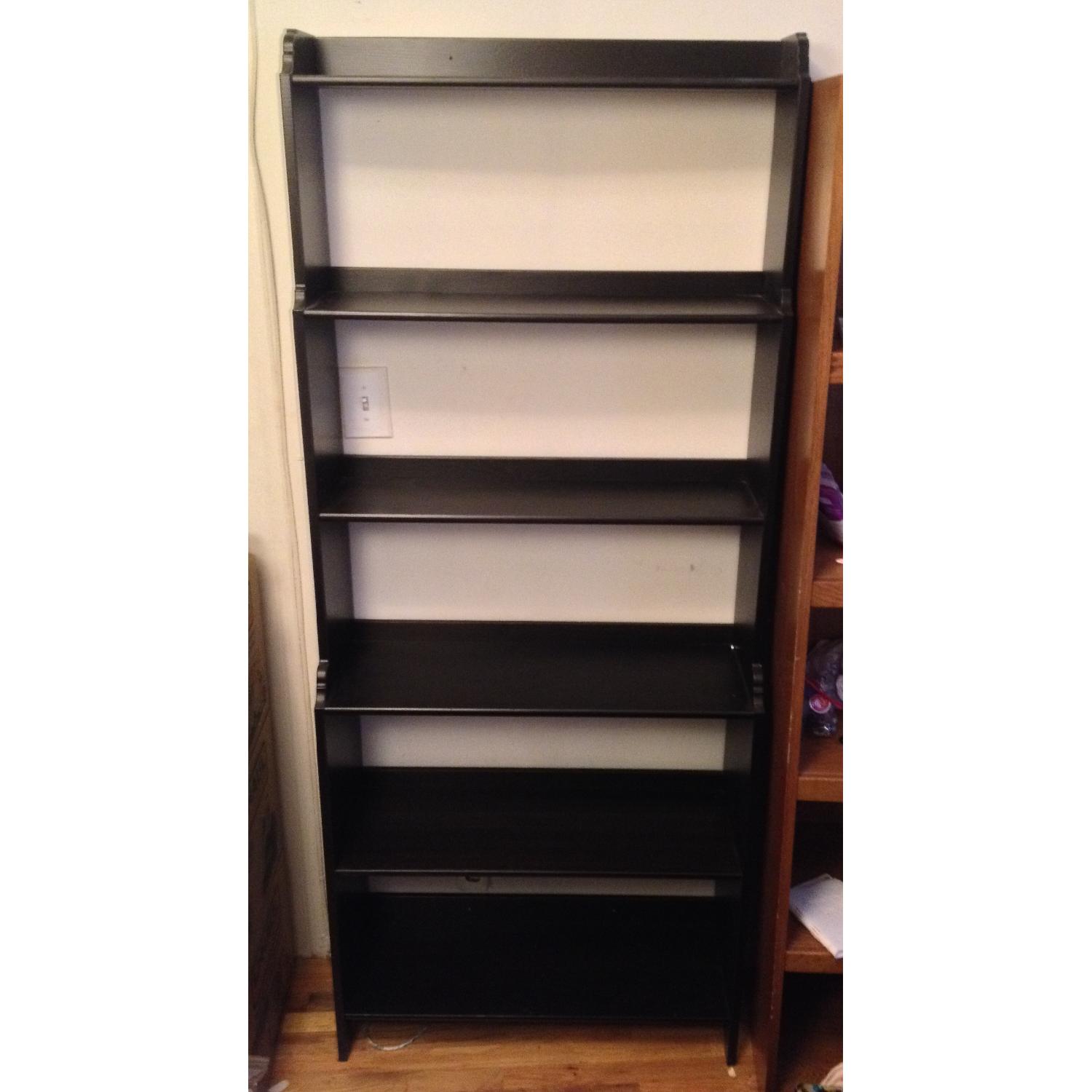 Ikea Lightweight Black Wood Bookcase AptDeco