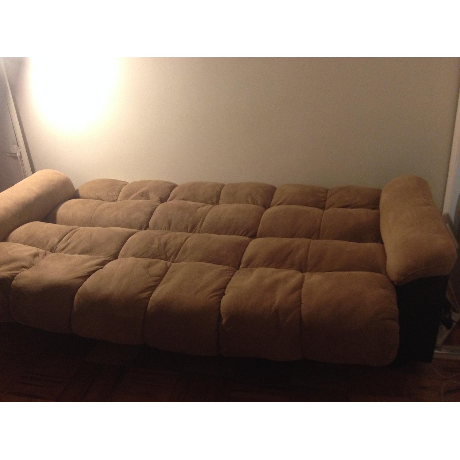 Beige Fold-Out Sofa Bed/Couch - image-2