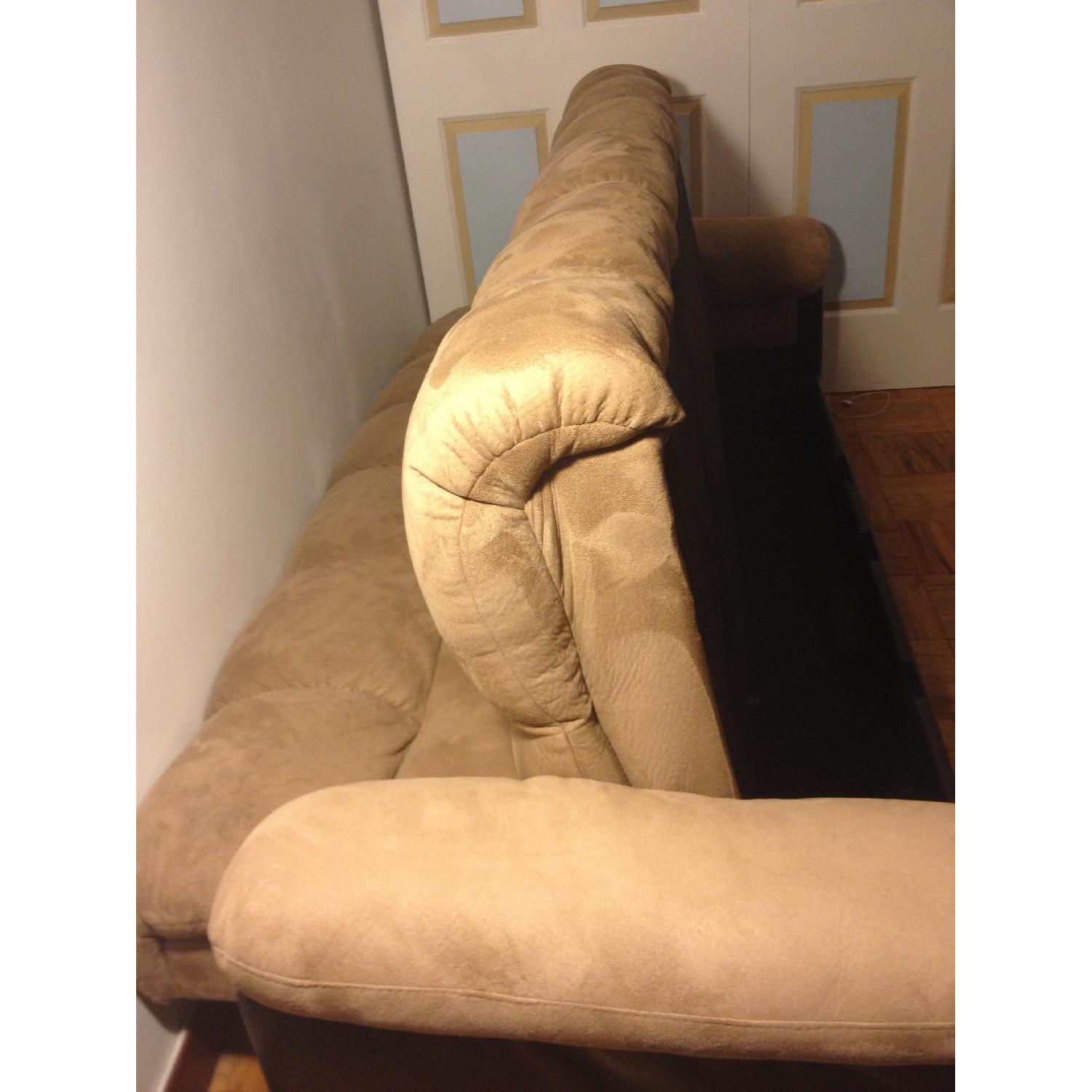 Beige Fold-Out Sofa Bed/Couch - image-4