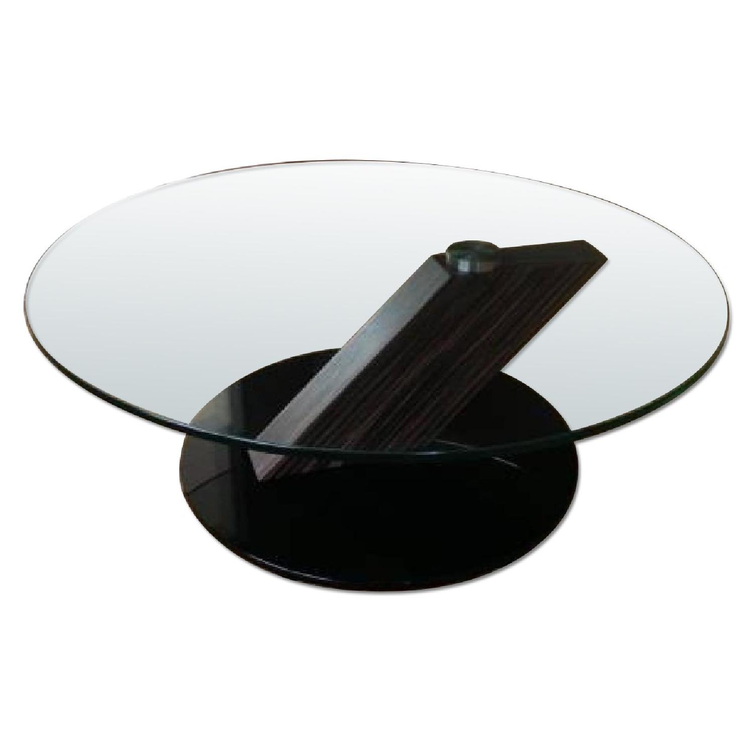 Maurice Villency Trek Glass and Zebrawood Table - image-0