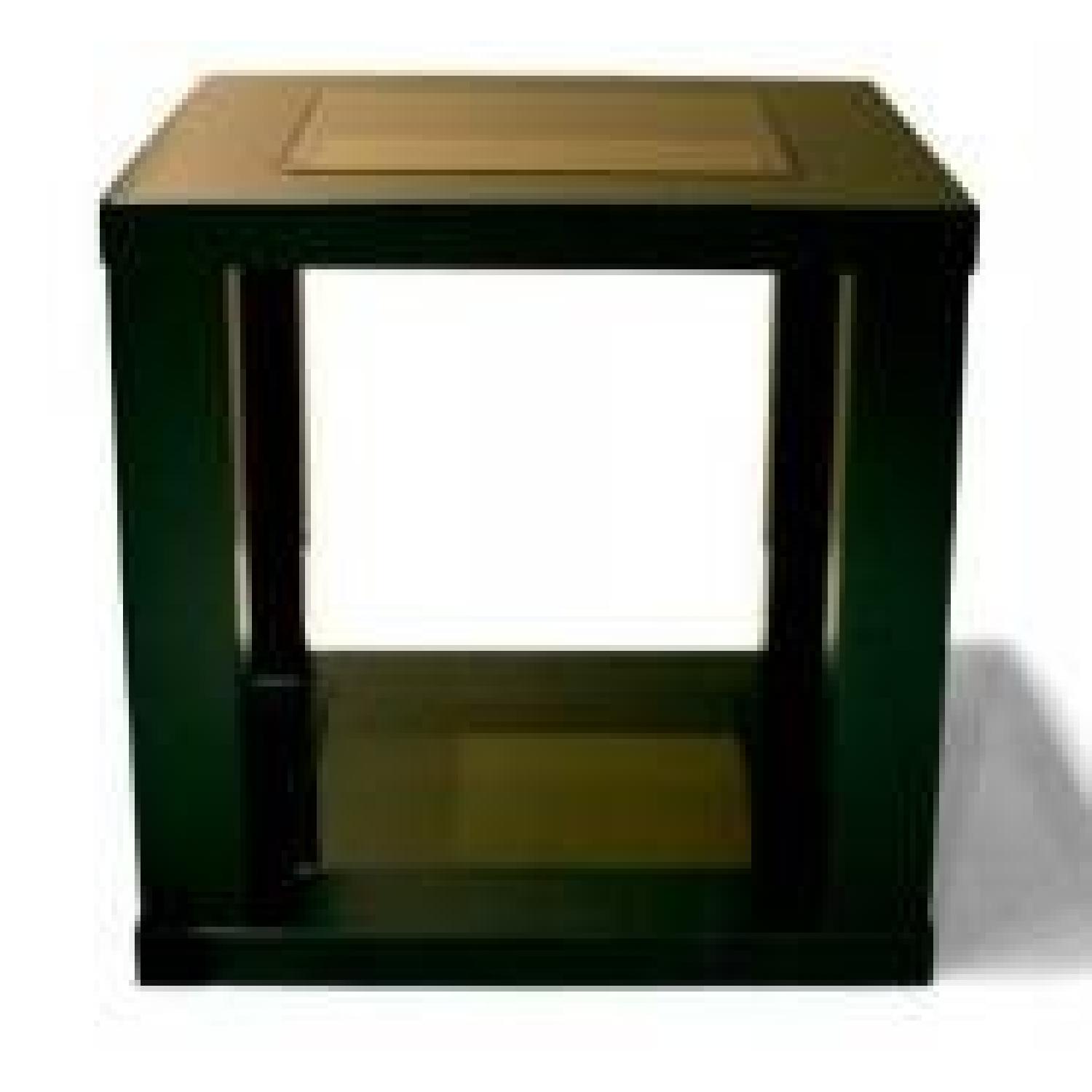Maurice Villency Clue Glass and Wood End Tables - Set of 2 - image-1