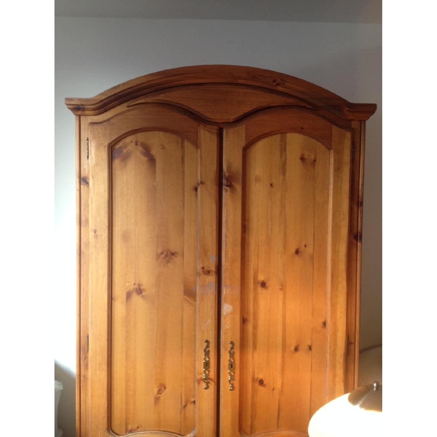 French Country Pine Armoire - image-2