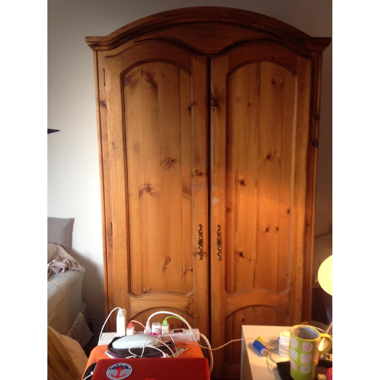 French Country Pine Armoire - image-3