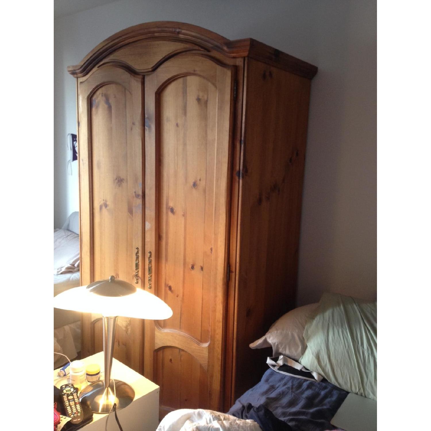 French Country Pine Armoire - image-4