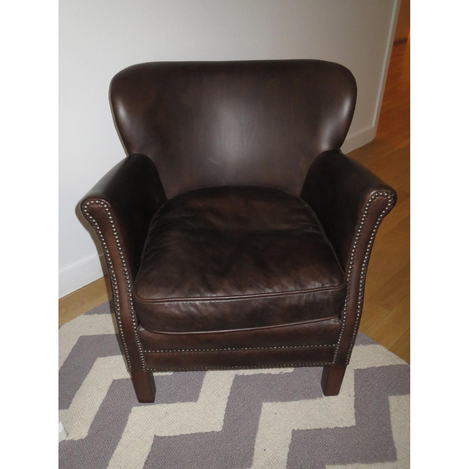 Restoration Hardware Professor's Leather Chair with Nailheads - image-1