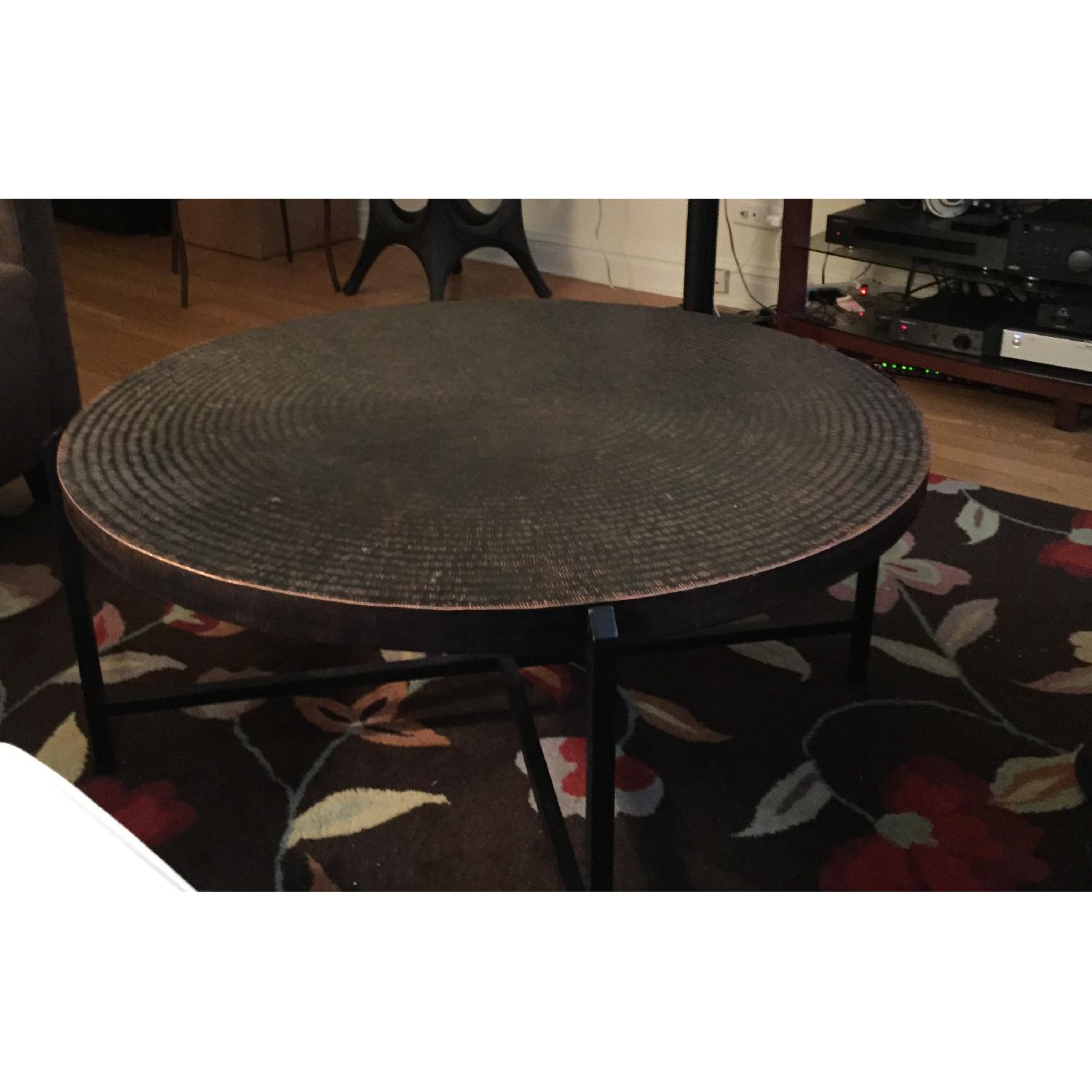 Crate & Barrel Iron Coffee Table - image-1