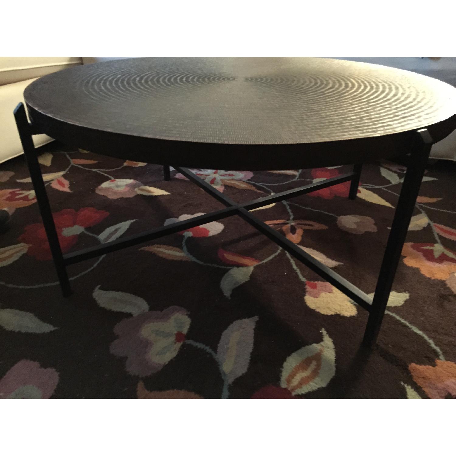 Crate & Barrel Iron Coffee Table - image-2