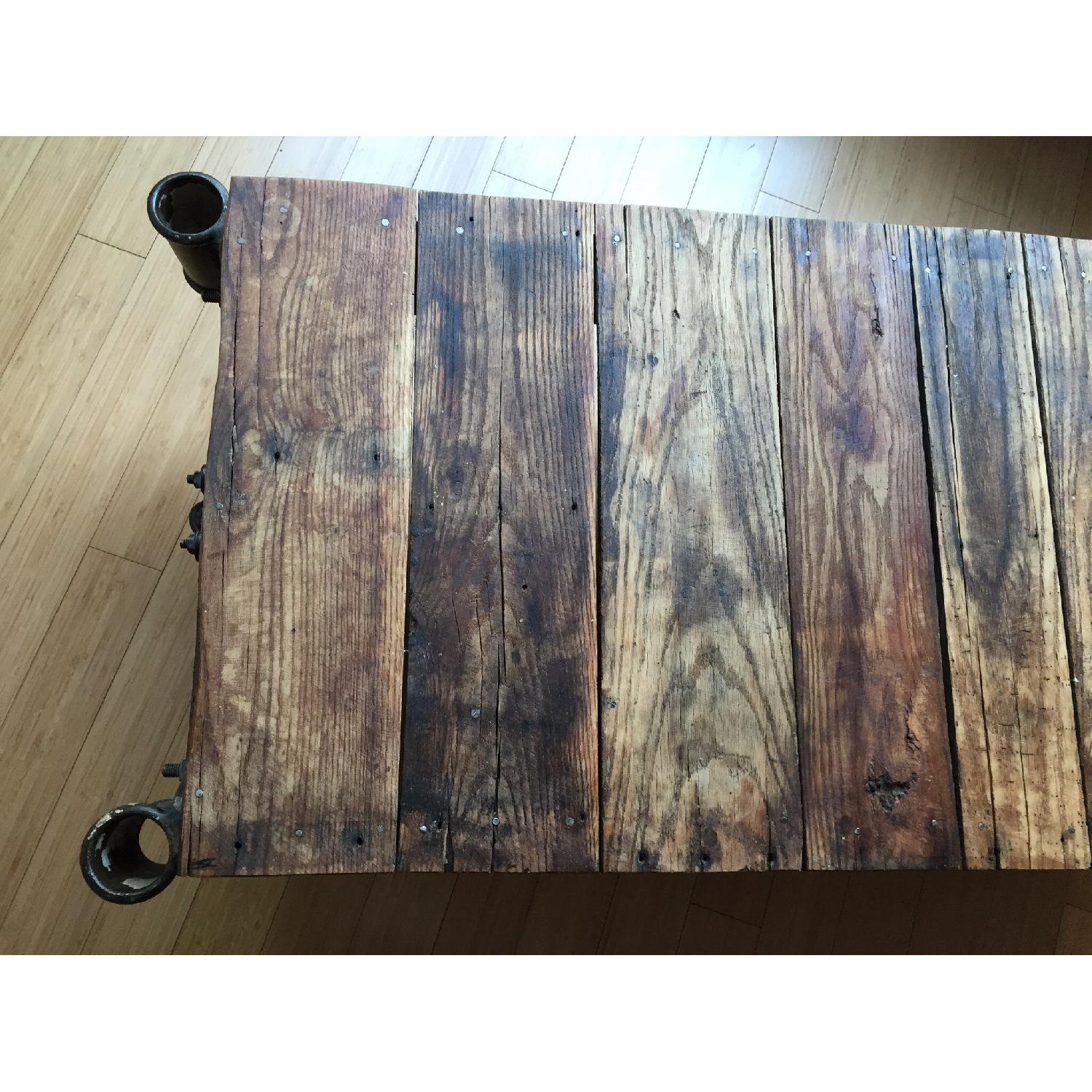 Blue Ocean Traders Railroad Cart Wood Coffee Table - image-5