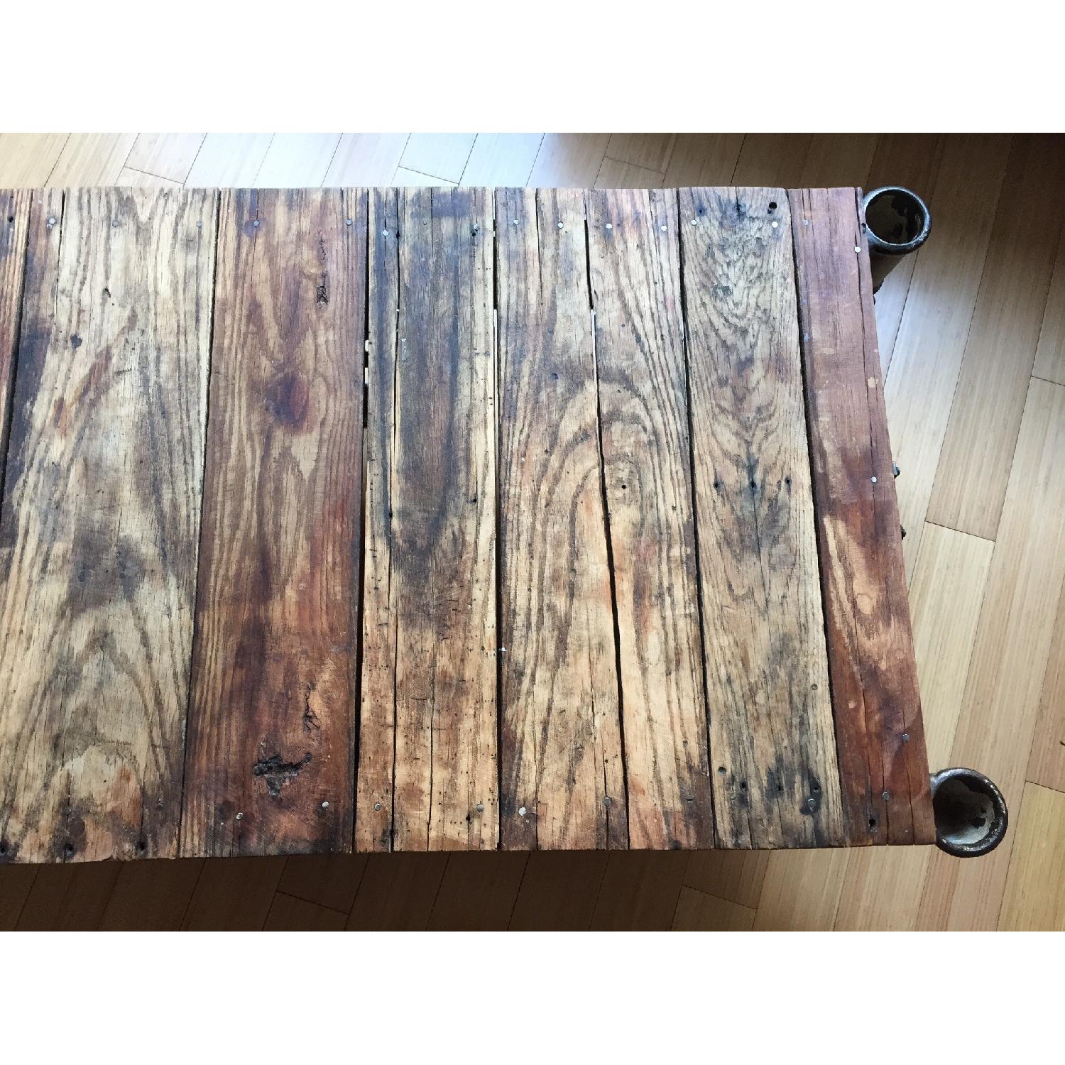 Blue Ocean Traders Railroad Cart Wood Coffee Table - image-6
